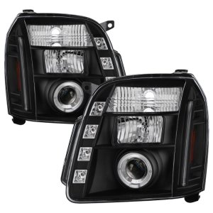 GMC Yukon Denali Headlights - SPYDER - LED Halo, Projector - Black - `07-`14