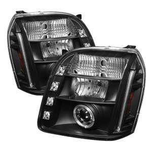 GMC Yukon Denali Headlights - SPYDER - LED Halo, Projector - Black - `07-`14