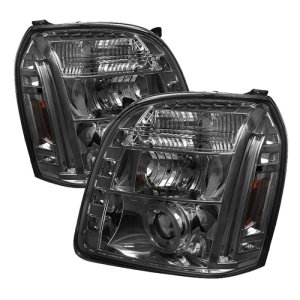 GMC Yukon Headlights - SPYDER - LED Halo Projector - Smoked - `07-`14