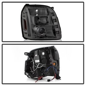 GMC Yukon Headlights - SPYDER - LED Halo Projector - Smoked - `07-`14