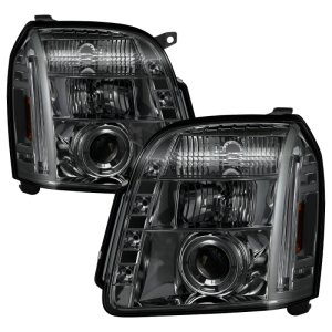 GMC Yukon Headlights - SPYDER - LED Halo Projector - Smoked - `07-`14