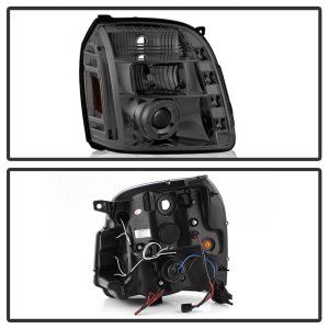 GMC Yukon Headlights - SPYDER - LED Halo Projector - Smoked - `07-`14