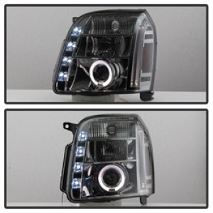 GMC Yukon Denali Headlights - SPYDER - LED Halo Projector - Smoked - `07-`14
