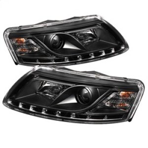 Audi A6 Headlights - SPYDER - Projector + DRL - Black - `05-`07
