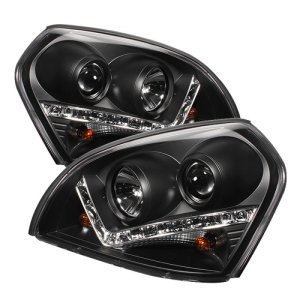 Hyundai Tucson Headlights - SPYDER - DRL LED Projector - Black - `04-`09