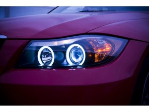 BMW 3 Series Headlights - SPYDER - Projector CCFL Halo with Replaceable Eyebrow Bulb - Black - `06-`08 BMW 3 Series Headlights - SPYDER - Projector CCFL Halo with Replaceable Eyebrow Bulb - Black - `06-`08