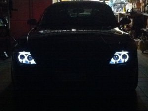 BMW Z4 Headlights - SPYDER - Projector, LED Halo, Xenon/HID Only - Black - `03-`08