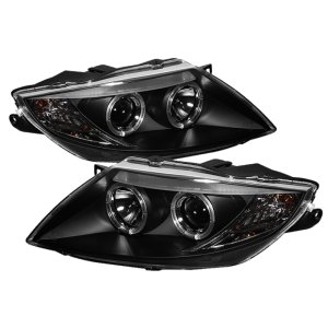 BMW Z4 Headlights - SPYDER - Projector, LED Halo, Xenon/HID Only - Black - `03-`08