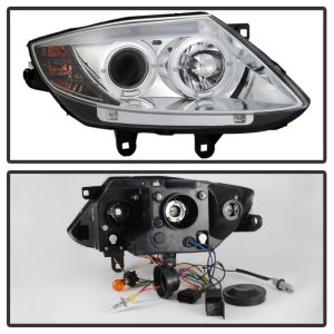 BMW Z4 Headlights - SPYDER - Projector, LED Halo, Xenon/HID Model Only - Chrome - `03-`08