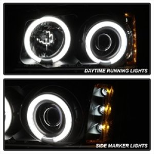 Chevrolet Silverado 1500 Headlights - SPYDER - CCFL Halo LED Projector - Black - `03-`06