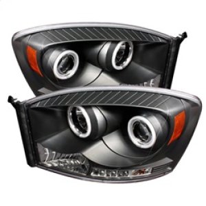 Dodge Ram 1500 Headlight Set - SPYDER - CCFL Halo LED Projector - Black - `06-`08