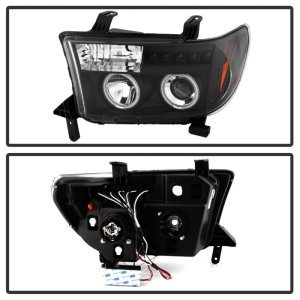 Toyota Tundra Projector Headlights - SPYDER - CCFL Halo LED - Black - `07-`13