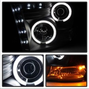 Dodge Ram 1500 Headlights - SPYDER - Projector with CCFL Halo - Black - `09-`14