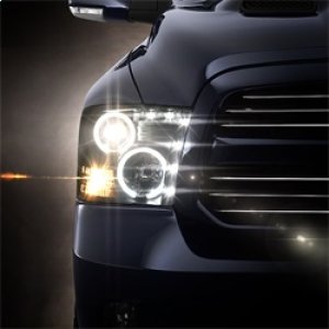 Dodge Ram 1500 Headlights - SPYDER - Projector with CCFL Halo - Black - `09-`14