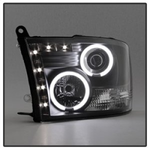 Dodge Ram 1500 Headlights - SPYDER - Projector with CCFL Halo - Black - `09-`14