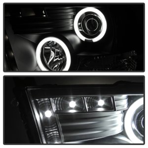 Dodge Ram 1500 Headlights - SPYDER - Projector with CCFL Halo - Black - `09-`14