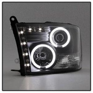 Dodge Ram 1500 Headlights - SPYDER - Projector with CCFL Halo - Black - `09-`14