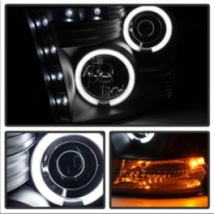 Dodge Ram 1500 Headlights - SPYDER - Projector with CCFL Halo - Black - `09-`14