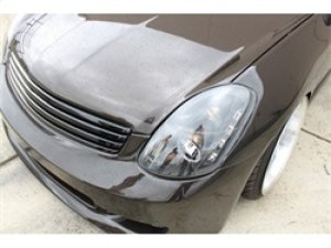 Infiniti G35 Headlights - SPYDER - LED Halo DRL - Black - `03-`04