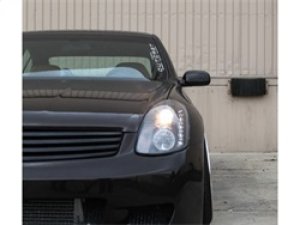 Infiniti G35 Headlights - SPYDER - LED Halo DRL - Black - `03-`04
