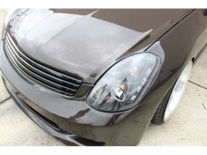 Infiniti G35 Headlights - SPYDER - LED Halo DRL - Black - `03-`04