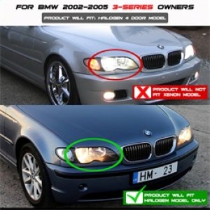 BMW 3 Series Headlights - SPYDER - Projector Headlights 1PC, 3D Halo - Black - `02-`05 BMW 3 Series Headlights - SPYDER - Projector Headlights 1PC, 3D Halo - Black - `02-`05
