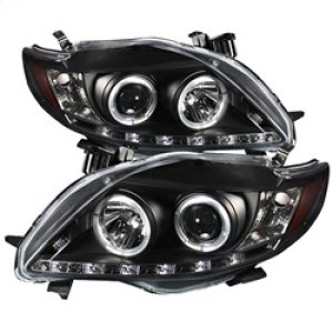 Toyota Corolla Headlights - SPYDER - Projector, LED Halo, DRL - Black - `09-`10