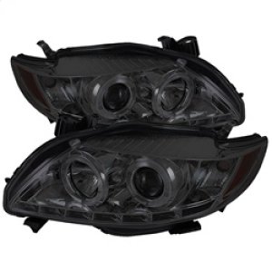 Toyota Corolla Projector Headlights - SPYDER - LED Halo DRL - Smoke - `09-`10
