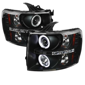 Chevrolet Silverado 1500 Headlights - SPYDER - CCFL Halo LED Projector - Black - `07-`13