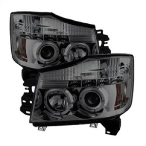 Nissan Armada Headlights - SPYDER - LED Halo Projector - Smoke - `04-`07
