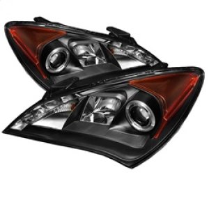 Hyundai Genesis Headlight Set - SPYDER - LED Halo DRL - Black - `10-`12