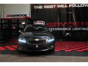 Chevrolet Cruze Headlights - SPYDER - Projector, LED Halo, DRL - Black - `11-`14