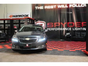 Chevrolet Cruze Headlights - SPYDER - Projector, LED Halo, DRL - Black - `11-`14