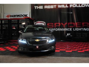 Chevrolet Cruze Headlights - SPYDER - Projector, LED Halo, DRL - Black - `11-`14