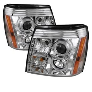 Cadillac Escalade Headlights - SPYDER - Projector Halogen Model - LED Halo DRL - Chrome - `02-`06