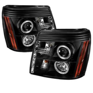Cadillac Escalade Headlights - SPYDER - LED Halo DRL Projector - Black - `02-`06