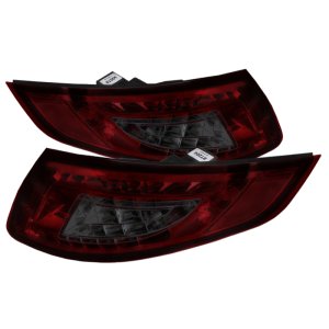 Porsche 997 LED Tail Lights - SPYDER - Red Smoke - `05-`08