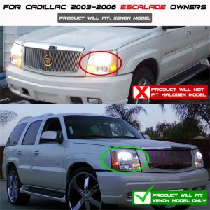 Cadillac Escalade Headlights - SPYDER - LED Halo DRL Projector, Xenon/HID Model - Chrome - `02-`06