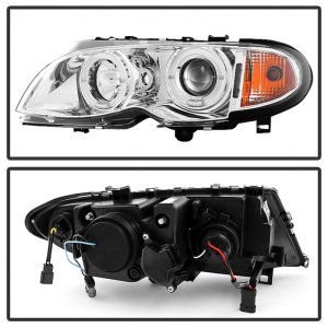 BMW 3 Series Headlights - SPYDER - Projector, LED Halo - Chrome - `02-`05 BMW 3 Series Headlights - SPYDER - Projector, LED Halo - Chrome - `02-`05