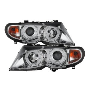 BMW 3 Series Headlights - SPYDER - Projector, LED Halo - Chrome - `02-`05 BMW 3 Series Headlights - SPYDER - Projector, LED Halo - Chrome - `02-`05