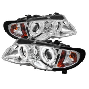BMW 3 Series Headlights - SPYDER - Projector, LED Halo - Chrome - `02-`05 BMW 3 Series Headlights - SPYDER - Projector, LED Halo - Chrome - `02-`05