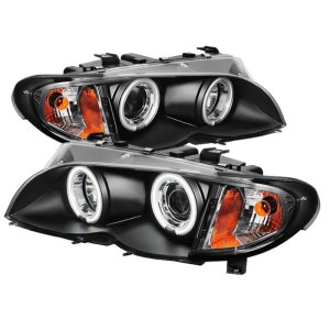 BMW 3 Series Headlights - SPYDER - Projector, LED Halo - Chrome - `02-`05 BMW 3 Series Headlights - SPYDER - Projector, LED Halo - Chrome - `02-`05