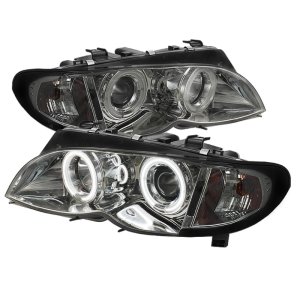 BMW 3 Series Headlights - SPYDER - Projector, LED Halo - Chrome - `02-`05 BMW 3 Series Headlights - SPYDER - Projector, LED Halo - Chrome - `02-`05