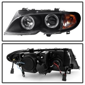 BMW 3 Series Headlights - SPYDER - Projector, LED Halo - Black - `02-`05 BMW 3 Series Headlights - SPYDER - Projector, LED Halo - Black - `02-`05