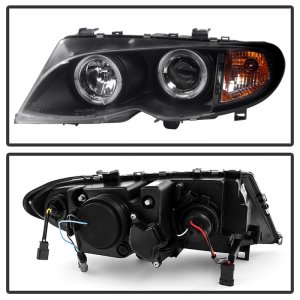 BMW 3 Series Headlights - SPYDER - Projector, LED Halo - Black - `02-`05 BMW 3 Series Headlights - SPYDER - Projector, LED Halo - Black - `02-`05