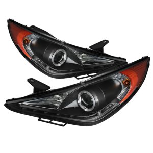 Hyundai Sonata Headlights - SPYDER - Projector + LED Halo DRL - Black - `11-`13