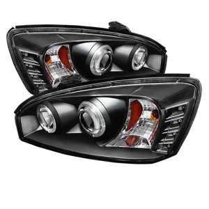 Chevrolet Malibu Headlights - SPYDER - Projector + LED Halo - Black - `04-`07