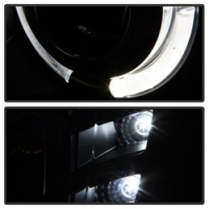 Chevrolet Malibu Headlights - SPYDER - Projector + LED Halo - Black - `04-`07