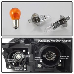 Chevrolet Malibu Headlights - SPYDER - Projector + LED Halo - Black - `04-`07