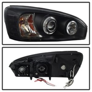Chevrolet Malibu Headlights - SPYDER - Projector + LED Halo - Black - `04-`07